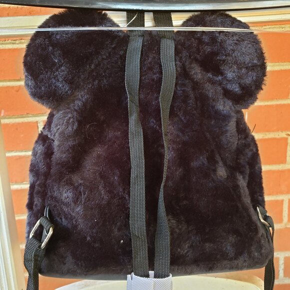 BNWT Disney Fuzzy Mickey Mouse Mini Backpack w/ Ears jet black (OS) main image 4